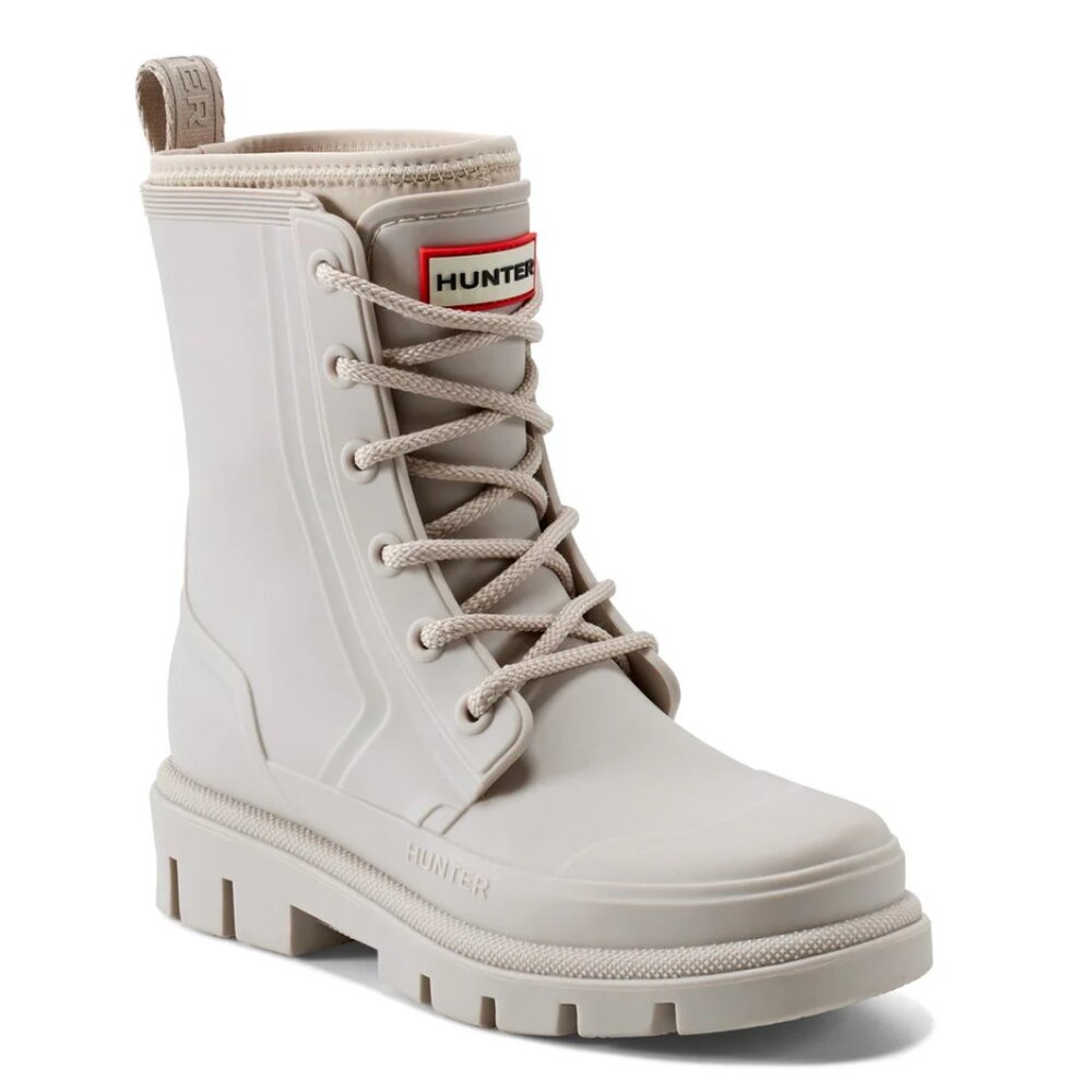 Hunter Women's Diana Waterproof Lace-Up Rain Boots in Taupe - Picture 6 of 11